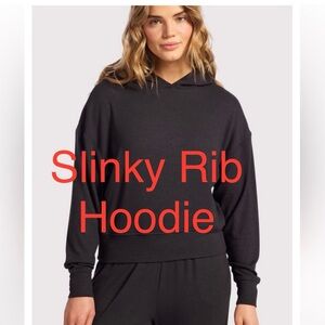 NWT Nuuds Black Slinky Rib Hoodie